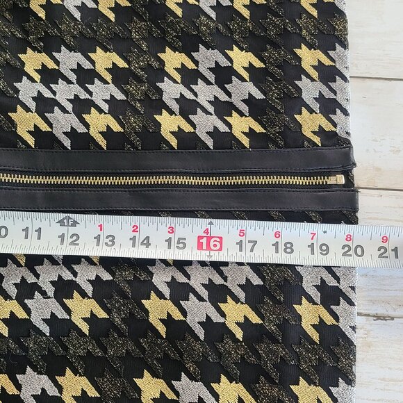 J. McLaughlin Keana Plaid Houndstooth Metallic Skirt Preppy Classic Old Money 6 - Picture 6 of 9